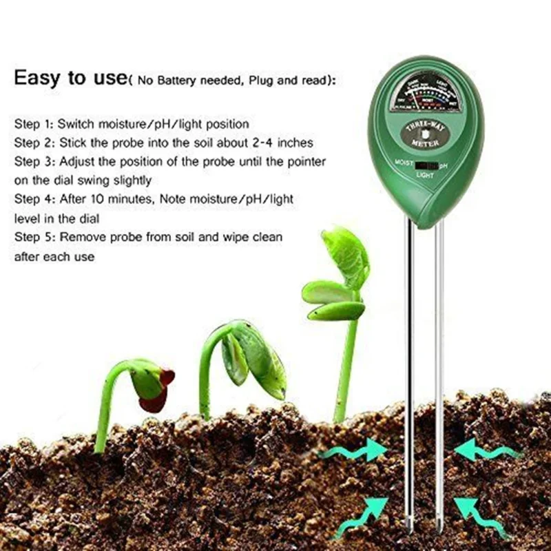 Garden PH Meter Sunlight 3in1  - đánh giá và giá Soil Moisture Sensor