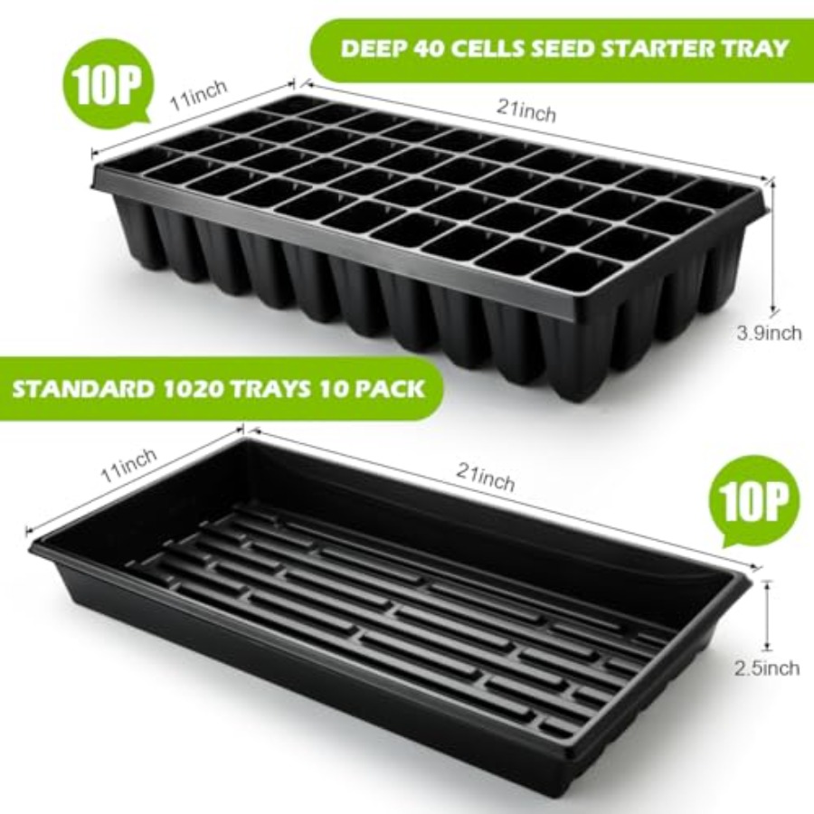 10 Pack 1020 Seed Starter Tray - đánh giá và giá Nursery Plug Tray