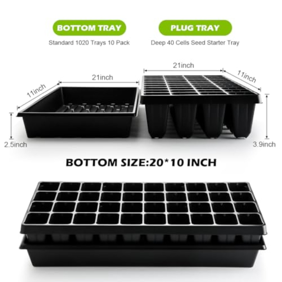 10 Pack 1020 Seed Starter Tray - đánh giá và giá Nursery Plug Tray