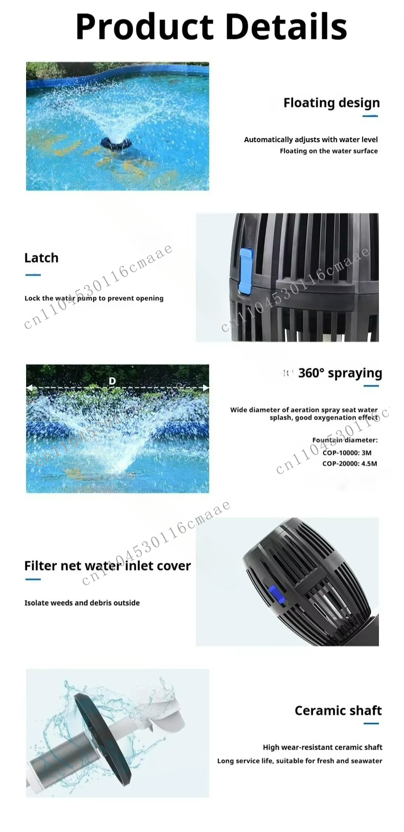 COP-20000 40000L/h LED floatin - đánh giá và giá Farm Pond Liner